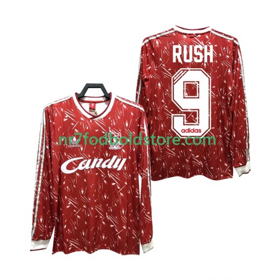 Liverpool Trøje Rush 9 1989 1991 Retro Mænd Hjemmebane Fodboldsæt Langærmet