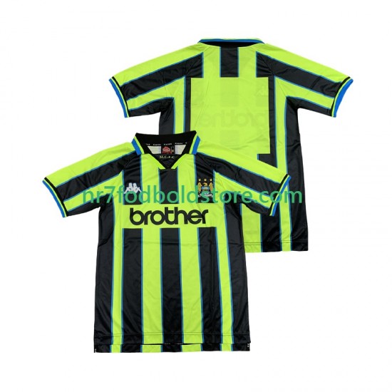 Manchester City Trøje Retro Mænd Udebane Fodboldsæt 1998 1999 Kortærmet