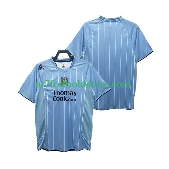 Manchester City Trøje 2007 Retro Mænd Hjemmebane Fodboldsæt 2008 Kortærmet