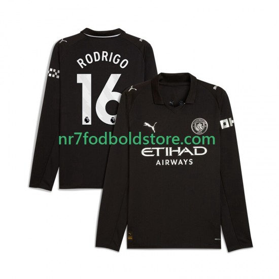 Manchester City Trøje Rodrigo Hernandez 16 Mænd Udebane Fodboldsæt 2025-2026 Langærmet