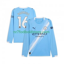 Manchester City Trøje Rodrigo Hernandez 16 Mænd Hjemmebane Fodboldsæt 2025-2026 Langærmet