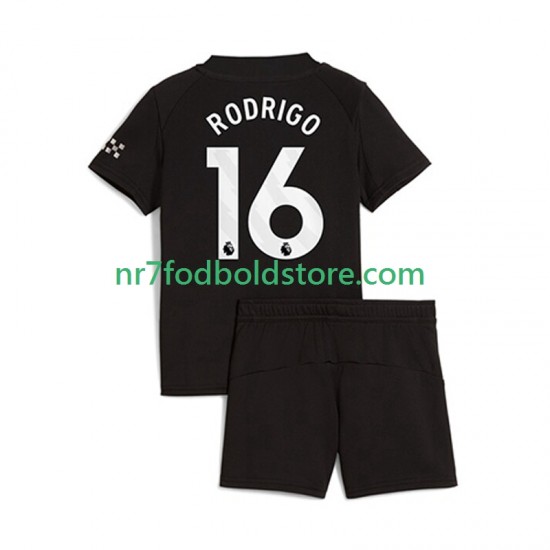 Manchester City Trøje Rodrigo Hernandez 16 Børn Udebane Fodboldsæt 2025-2026 Kortærmet