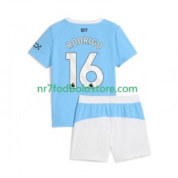 Manchester City Trøje Rodrigo Hernandez 16 Børn Hjemmebane Fodboldsæt 2025-2026 Kortærmet