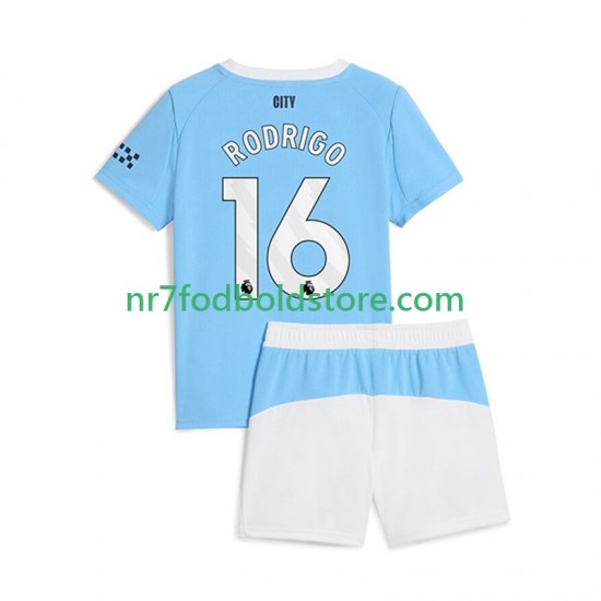 Manchester City Trøje Rodrigo Hernandez 16 Børn Hjemmebane Fodboldsæt 2025-2026 Kortærmet
