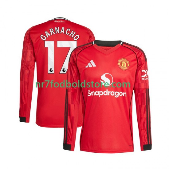 Manchester United Trøje Alejandro Garnacho 17 Mænd Hjemmebane Fodboldsæt 2025-2026 Langærmet