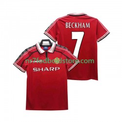 Manchester United Trøje BECKHAM 7 Retro Mænd Hjemmebane Fodboldsæt 1998 1999 Kortærmet