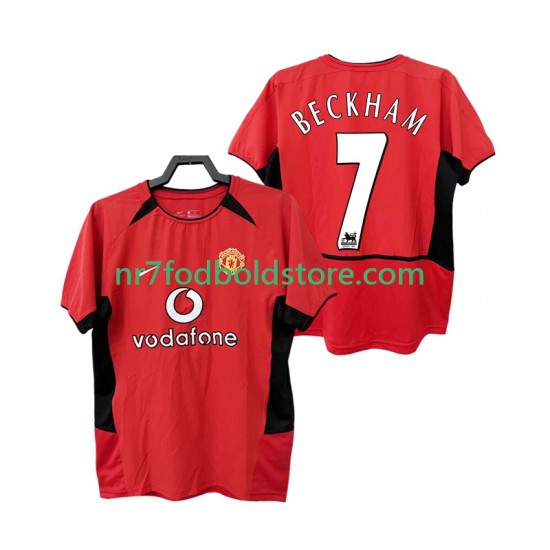 Manchester United Trøje BECKHAM 7 Retro Mænd Hjemmebane Fodboldsæt 2004 2002 Kortærmet