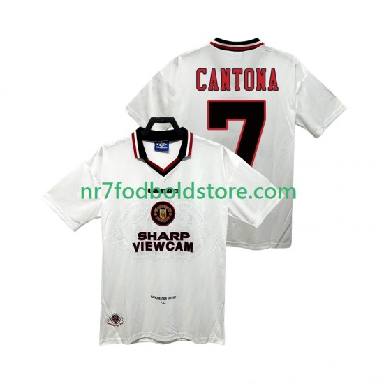 Manchester United Trøje CANTONA 7 1996 1997 Retro Mænd Udebane Fodboldsæt Kortærmet