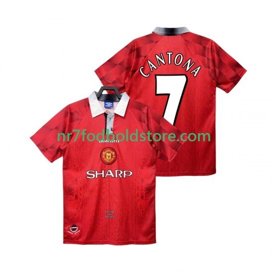 Manchester United Trøje CANTONA 7 1996 1997 Retro Mænd Hjemmebane Fodboldsæt Kortærmet