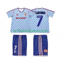 Manchester United Trøje CANTONA 7 1990 1992 Retro Børn Udebane Fodboldsæt Kortærmet