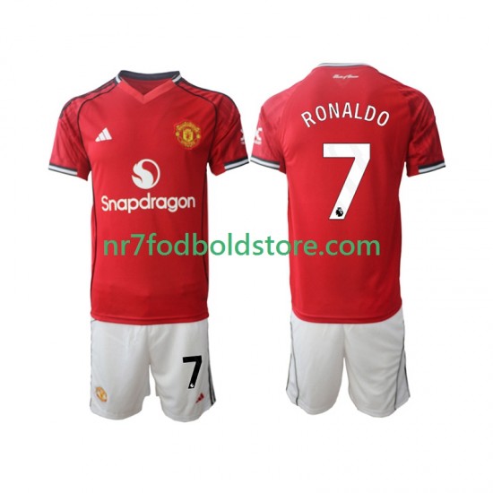 Manchester United Trøje Cristiano Ronaldo 7 Børn Hjemmebane Fodboldsæt 2025-2026 Kortærmet