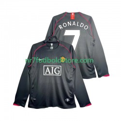 Manchester United Trøje Critstiano Ronaldo 7 2007 Retro Mænd Udebane Fodboldsæt 2008 Langærmet
