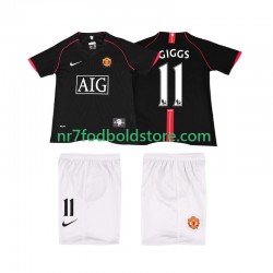 Manchester United Trøje GIGGS 11 2007 Retro Børn Udebane Fodboldsæt 2008 Kortærmet