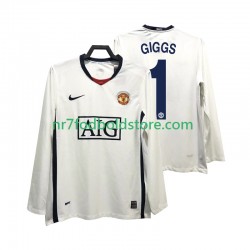 Manchester United Trøje GIGGS 11 Premier League 2009 Retro Mænd Udebane Fodboldsæt 2008 Langærmet