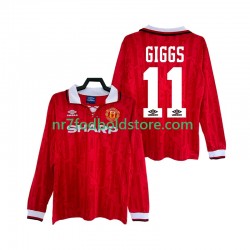 Manchester United Trøje GIGGS 11 1992 Retro Mænd Hjemmebane Fodboldsæt 1994 Langærmet