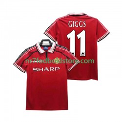 Manchester United Trøje GIGGS 11 Retro Mænd Hjemmebane Fodboldsæt 1998 1999 Kortærmet