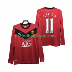 Manchester United Trøje GIGGS 11 2009 Retro Mænd Hjemmebane Fodboldsæt 2010 Langærmet