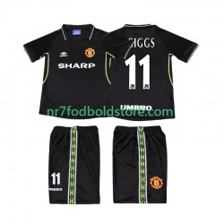 Manchester United Trøje GIGGS 11 Retro Børn 3. Valg Fodboldsæt 1998 1999 Kortærmet