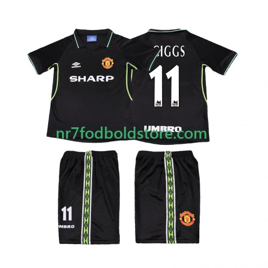 Manchester United Trøje GIGGS 11 Retro Børn 3. Valg Fodboldsæt 1998 1999 Kortærmet