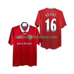Manchester United Trøje Keane 16 2000 Retro Mænd Hjemmebane Fodboldsæt 1999 Kortærmet