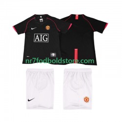 Manchester United Trøje 2007 Retro Børn Udebane Fodboldsæt 2008 Kortærmet
