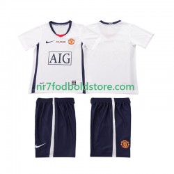Manchester United Trøje Champions League 2009 Retro Børn Udebane Fodboldsæt 2008 Kortærmet