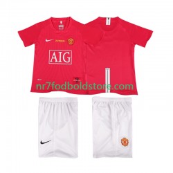 Manchester United Trøje Champions League 2007 Retro Børn Hjemmebane Fodboldsæt 2008 Kortærmet