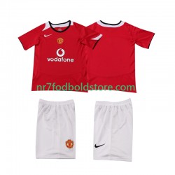 Manchester United Trøje 2005 Retro Børn Hjemmebane Fodboldsæt 2006 Kortærmet