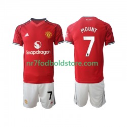 Manchester United Trøje Mason Mount 7 Børn Hjemmebane Fodboldsæt 2025-2026 Kortærmet