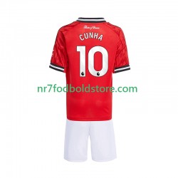 Manchester United Trøje Matheus Cunha 10 Børn Hjemmebane Fodboldsæt 2025-2026 Kortærmet