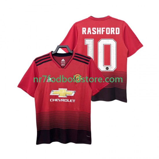 Manchester United Trøje RASHFORD 10 2018 2019 Retro Mænd Hjemmebane Fodboldsæt Kortærmet