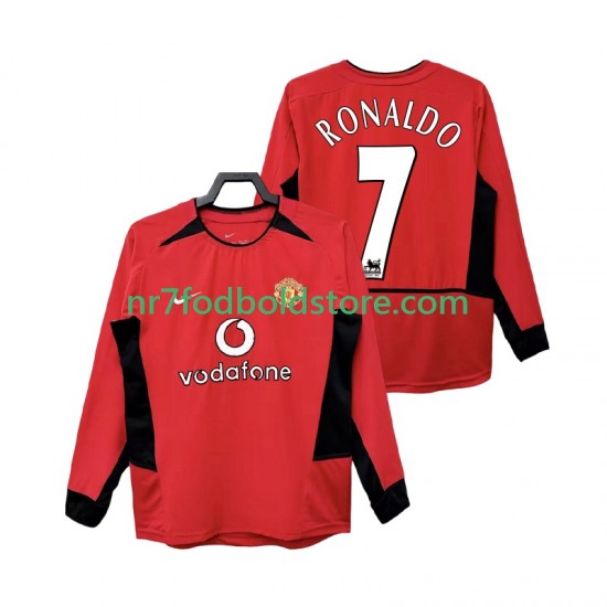 Manchester United Trøje RONALDO 7 Retro Mænd Hjemmebane Fodboldsæt 2004 2002 Langærmet