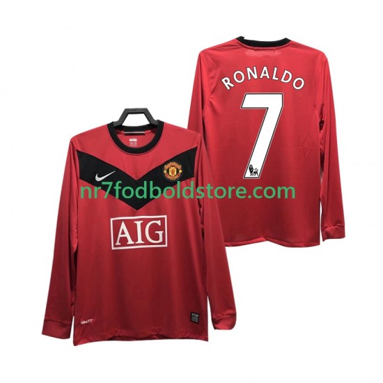 Manchester United Trøje RONALDO 7 2009 Retro Mænd Hjemmebane Fodboldsæt 2010 Langærmet