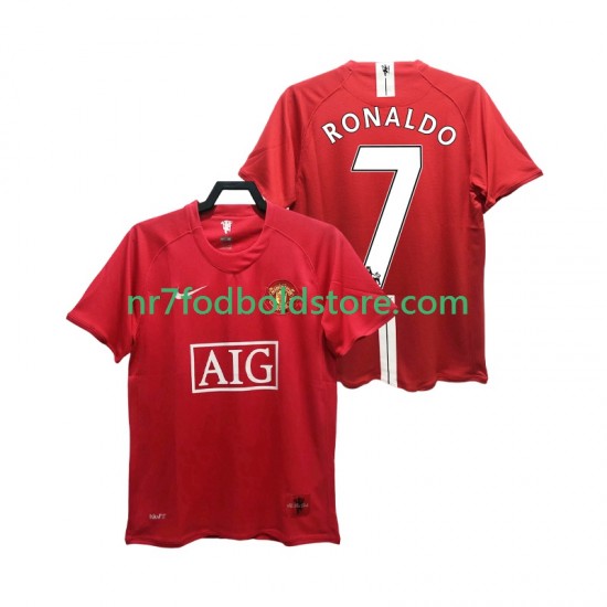 Manchester United Trøje RONALDO 7 Premier League 2007 Retro Mænd Hjemmebane Fodboldsæt 2008 Kortærmet