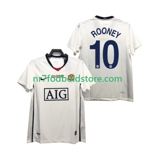 Manchester United Trøje ROONEY 10 Champions League 2009 Retro Mænd Udebane Fodboldsæt 2008 Kortærmet
