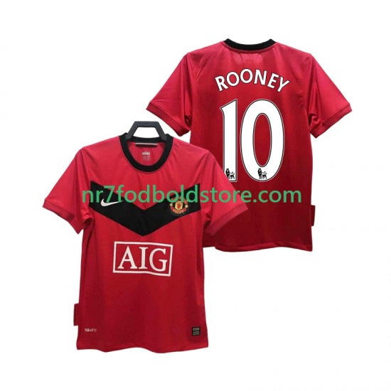 Manchester United Trøje ROONEY 10 2009 Retro Mænd Hjemmebane Fodboldsæt 2010 Kortærmet