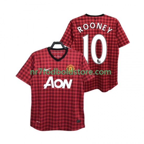 Manchester United Trøje ROONEY 10 2012 2013 Retro Mænd Hjemmebane Fodboldsæt Kortærmet
