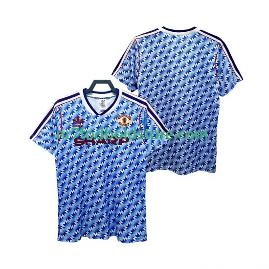 Manchester United Trøje 1990 1992 Retro Mænd Udebane Fodboldsæt Kortærmet