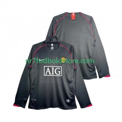 Manchester United Trøje 2007 Retro Mænd Udebane Fodboldsæt 2008 Langærmet