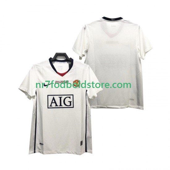 Manchester United Trøje Champions League 2009 Retro Mænd Udebane Fodboldsæt 2008 Kortærmet