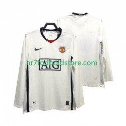 Manchester United Trøje Premier League 2009 Retro Mænd Udebane Fodboldsæt 2008 Langærmet