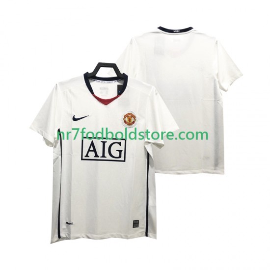 Manchester United Trøje Premier League 2009 Retro Mænd Udebane Fodboldsæt 2008 Kortærmet