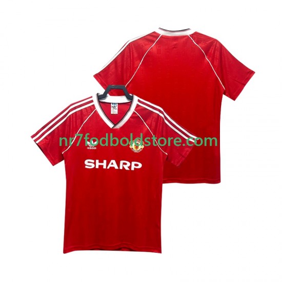 Manchester United Trøje 1988 1990 Retro Mænd Hjemmebane Fodboldsæt Kortærmet