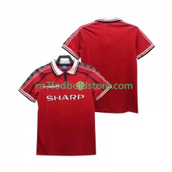 Manchester United Trøje Retro Mænd Hjemmebane Fodboldsæt 1998 1999 Kortærmet