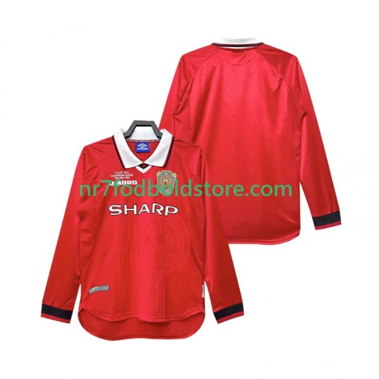 Manchester United Trøje 2000 Retro Mænd Hjemmebane Fodboldsæt 1999 Langærmet
