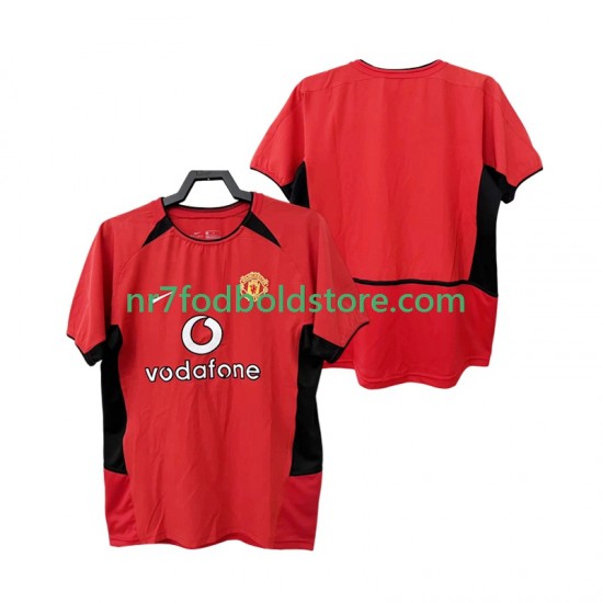 Manchester United Trøje Retro Mænd Hjemmebane Fodboldsæt 2004 2002 Kortærmet