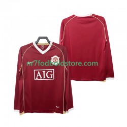 Manchester United Trøje 2007 Retro Mænd Hjemmebane Fodboldsæt 2006 Langærmet