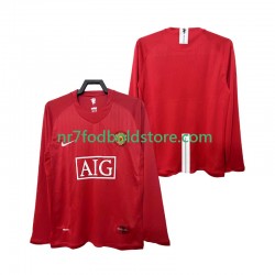 Manchester United Trøje 2007 Retro Mænd Hjemmebane Fodboldsæt 2008 Langærmet
