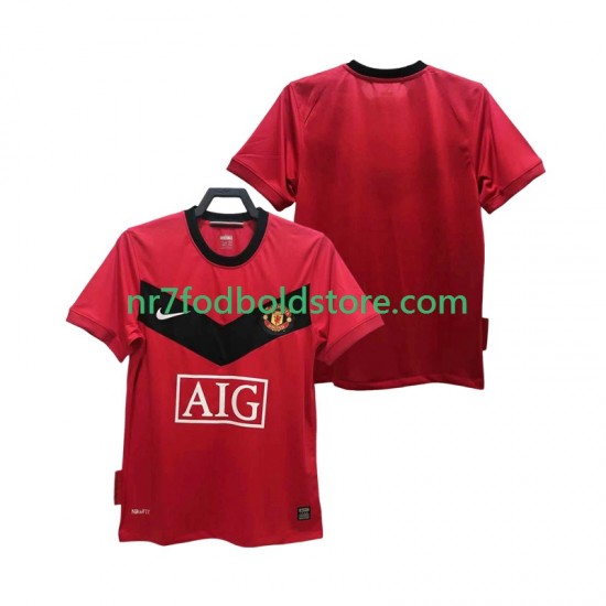 Manchester United Trøje 2009 Retro Mænd Hjemmebane Fodboldsæt 2010 Kortærmet