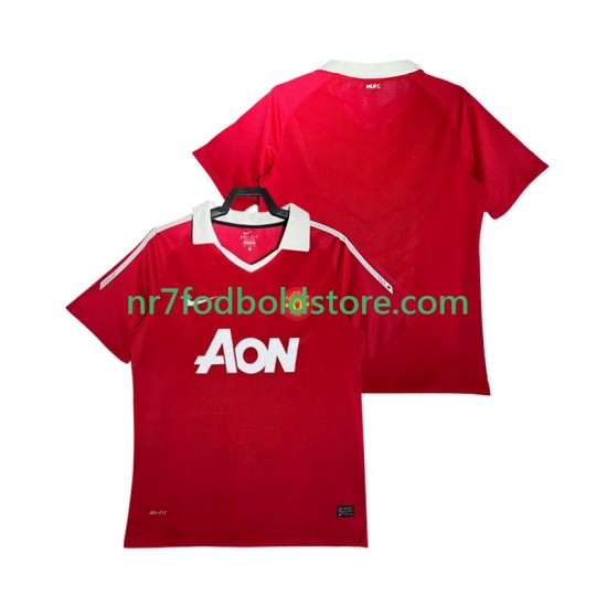 Manchester United Trøje Retro Mænd Hjemmebane Fodboldsæt 2011 2010 Kortærmet